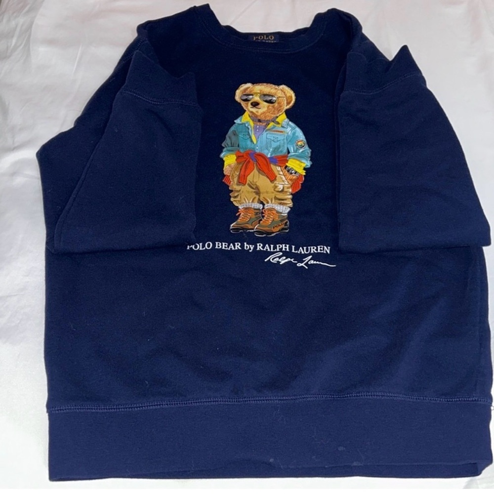 Polo by Ralph Lauren Navy Kids Sweatshirt with Bear Design
